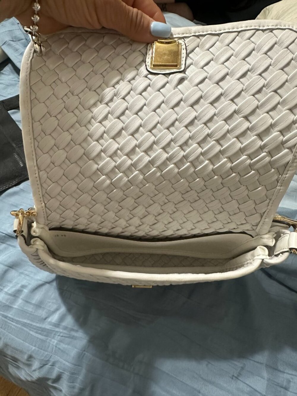 Tory Burch Thea Woven Leather Flap Crossbody- New - Picture 3 of 6